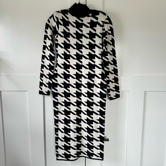 Sergio Hudson x Target Houndstooth Strong Shoulder Sweater Midi Dress (XXS) NWT - Picture 4 of 6